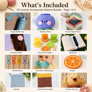 35 Crochet Accessories Patterns Bundle with Bonus Guides (Digital Download) image 5