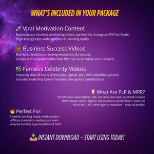 2500+ Virala Motiverande Reels-paket: Canva-mallar, MRR + PLR bild 3