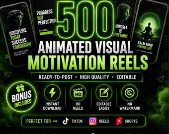 500+ Motivational Animation Videos: PLR + MRR (Digital Download)