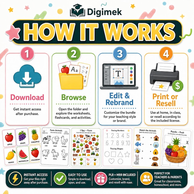 Mega Kids Learning Activities Bundle: 15,000+ Printable Educational Games (PLR/MRR) image 3