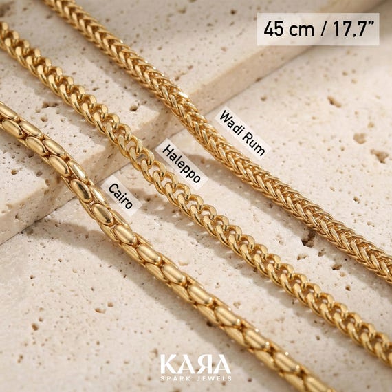 18K Gold Plated Chain, Non Tarnish Chain, Waterproof Gold Box Chain for Necklaces, Layering Necklace Chain, Cuban Chain, Christmas Gift