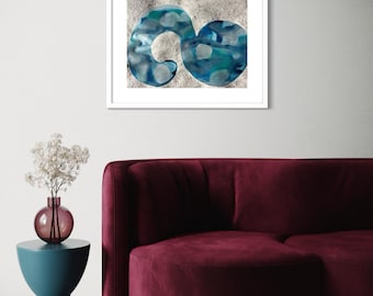 Original Abstract Artwork Watercolor Mixed Media Painting - Weightless Drift