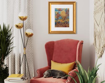 Original Abstract Artwork Watercolor Mixed Media Painting - Look Away From The Sun