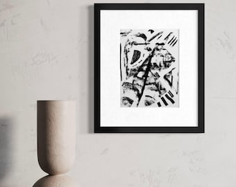 Original Abstract Artwork Charcoal Drawing - You Are Here
