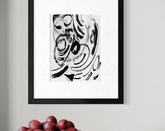 Original Abstract Artwork Charcoal Drawing - Send in the Clown