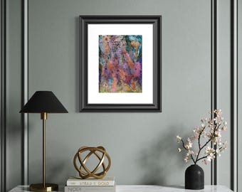 Original Abstract Artwork Watercolor Mixed Media Painting - Just Keep Swimming