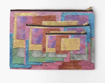 Missing Pieces Portamonete colorato, Pochette con cerniera, Borsa per il trucco