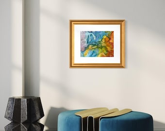 Original Abstract Artwork Watercolor Mixed Media Painting - I Am Here
