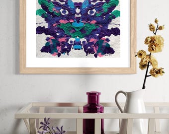Original Abstract Artwork Acrylic Painting-Fantasy Butterfly Blue Purple