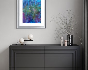 Original Abstract Artwork Watercolor Mixed Media Painting - Garden Soirée