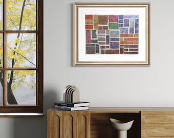 Original Abstract Artwork Watercolor Collage Mixed Media Wall Art - All of the Pieces