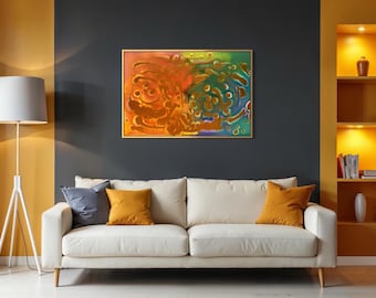 Original Abstract Artwork Watercolor Painting-Spectrum Vortex 32x48