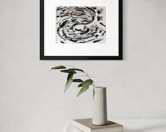 Original Abstract Artwork Charcoal Drawing - Almost Remembering
