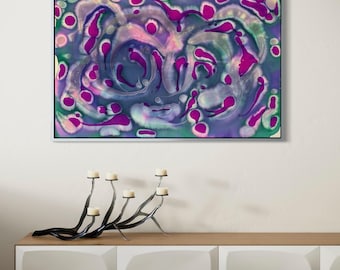 Original Abstract Artwork Watercolor Painting-Cosmic Dance 32x48