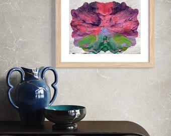 Original Abstract Artwork Acrylic Painting-Fantasy Flower Pink Purple