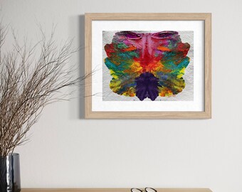 Original Abstract Artwork Acrylic Painting-Fantasy Flower Rainbow