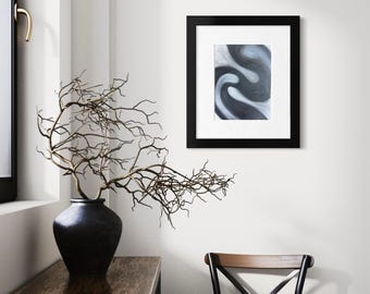 Original Abstract Artwork Charcoal Drawing - Subconscious Drifter