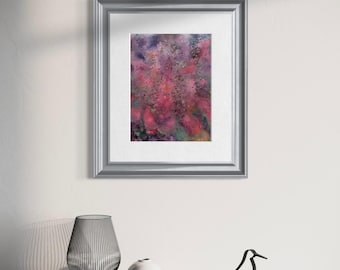 Original Abstract Artwork Watercolor Mixed Media Painting - Fairies Live Here