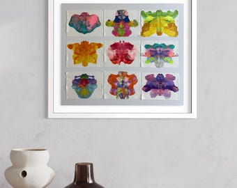 Original Abstract Artwork Framed Acrylic Painting-Bugs and Botanicals lll