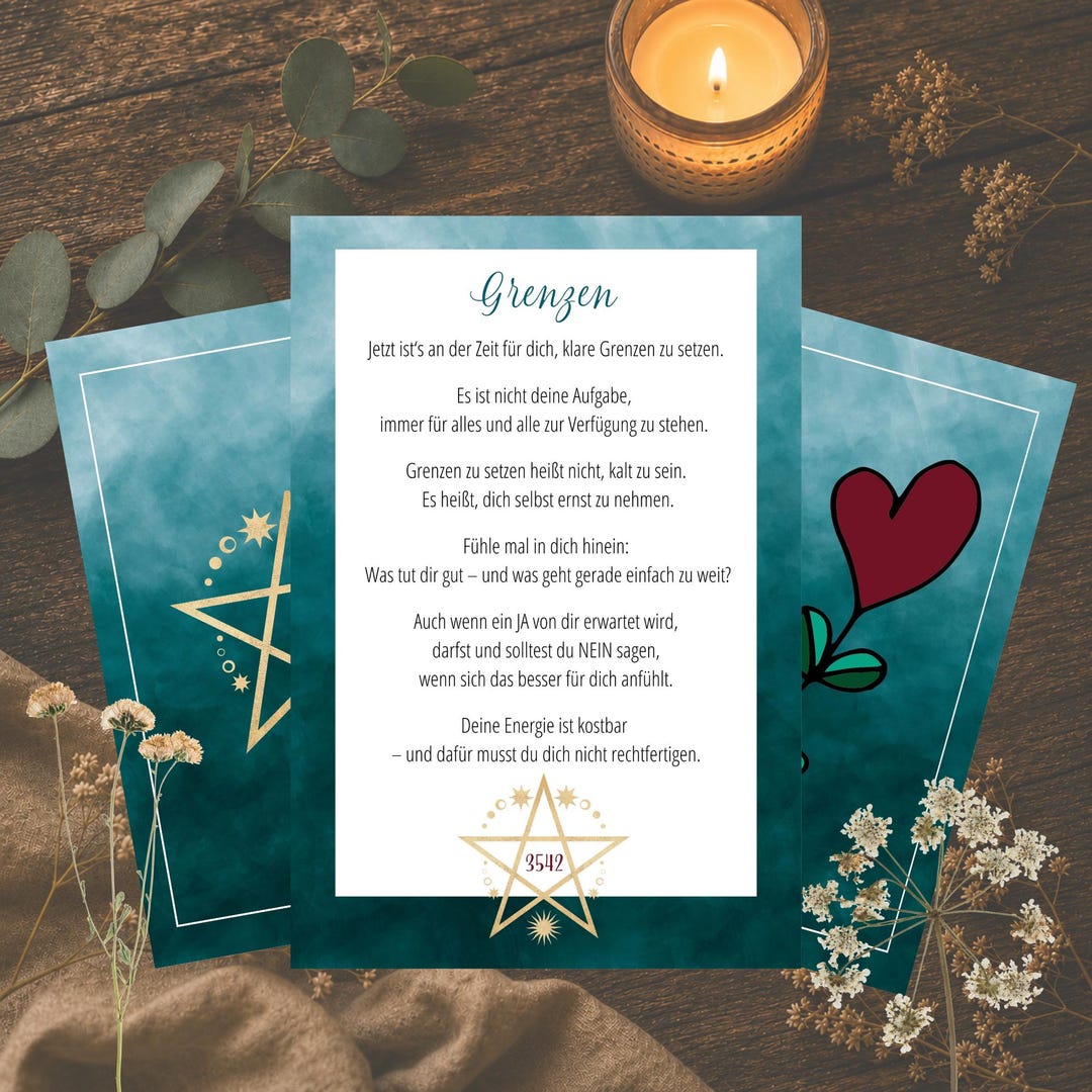 Impulse Card "boundaries" With Numerical Code | Tarot & Postcard Size ...