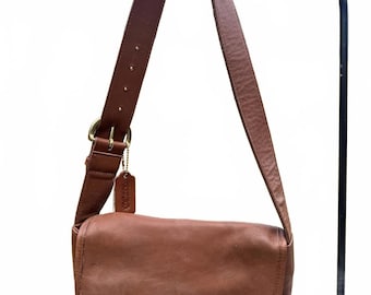 Vintage 90er Coach Braun Leder Damen Umhängetasche
