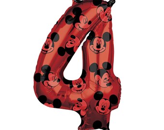 Mickey Mouse 4 Number Foil Balloon 26″, 1ct