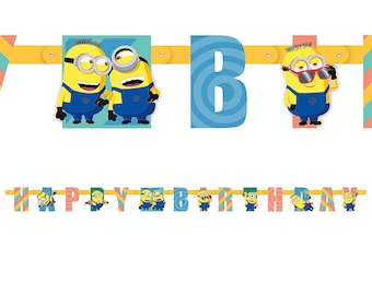 Officially Licensed Minions Despicable Me 4 Happy Birthday Banner