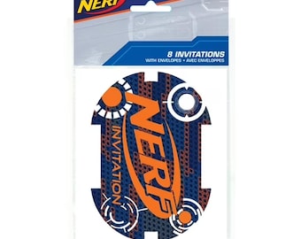 Nerf Birthday Invitation Cards with Envelopes, Set of 8
