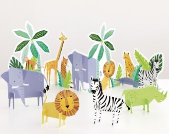 Animal Safari Table Decorating Kit, 5pc