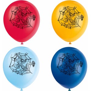 Spider-Man Party Latex Balloons- 12" 8 pcs -Spiderman Custom Cake Topper image 3