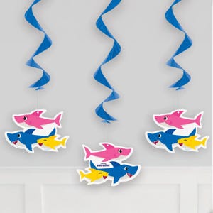 Officially Licensed Baby Shark swirl decorations 3 ct