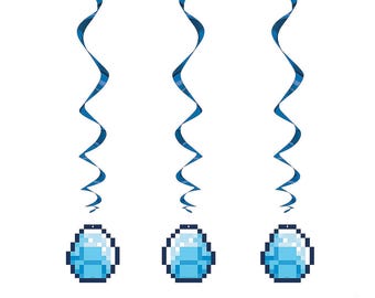 Officially Licensed Minecraft® Hanging Swirl Decorations - 3 Pc