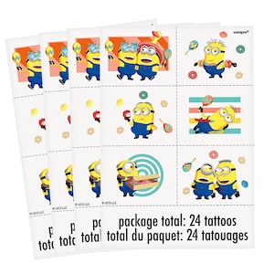 Officially Licensed Minions Despicable Me Temporary Tattoos – 24 Ct
