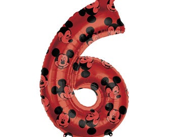Mickey Mouse 6 Number Foil Balloon 26″, 1ct