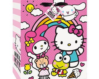 Bolsa de regalo grande de Hello Kitty con licencia oficial, 33 cm x 26,7 cm x 14,6 cm.