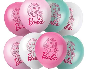 Officially Licensed Barbie Printed Latex Balloons, 12 Inches, 8 Count