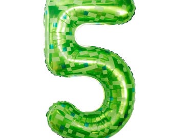 Lime Green Number 5 Balloon | Green Fifth Birthday Balloons | Mylar ...