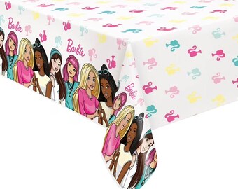 Officially Licensed Barbie Rectangular Plastic Table Cover