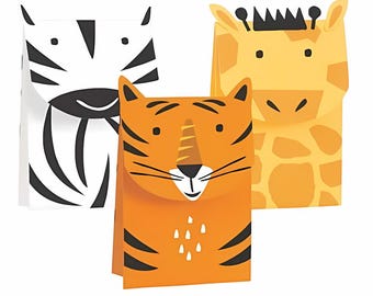 Animal Safari Treat Bag Kit for 3 Guests