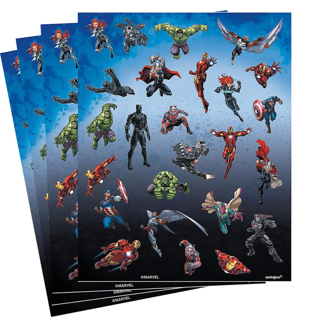 Marvel Rivals Sticker Sheets Invisible Marvel Avengers Stickers – 4 Sheets, 100 Stickers - Etsy