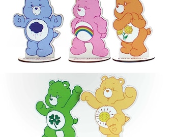 Officially Licensed Care Bears Mini Wooden Figures, 5ct