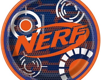 Nerf Birthday Plates 9 inches 8 Ct