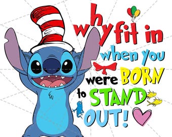 Stitch Gato con Sombrero PNG, Por qué encajar, Regalo para profesores (Descarga digital)