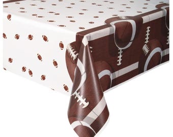 Football Party Rectangular Plastic Table Cover 54" x 84"