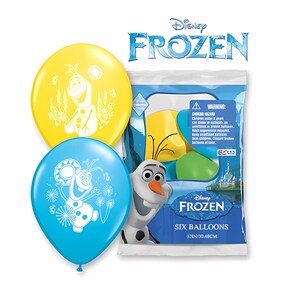 Globos de látex de Olaf de Frozen, 12 pulgadas, 6 unidades imagen 2