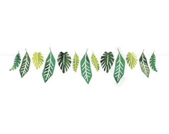 Foil Safari Leaves Paper Garland, 7ft