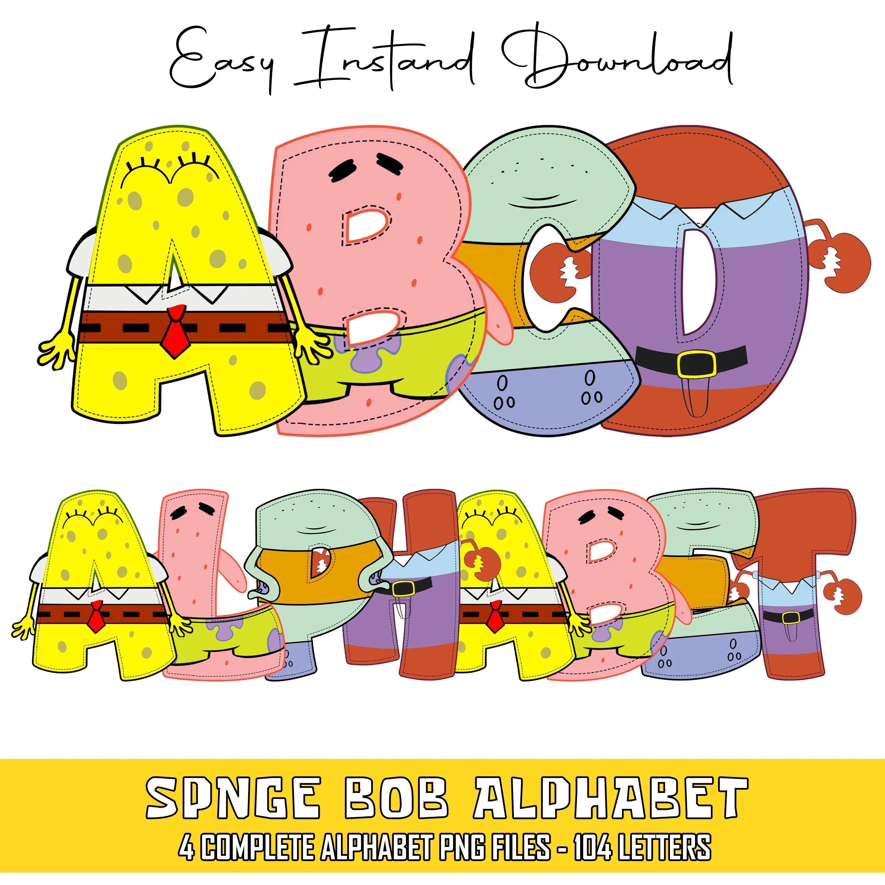 Spongebob font - Etsy 日本, image size:3000x3000