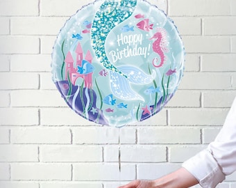 Mermaid Round Foil Balloon 18"