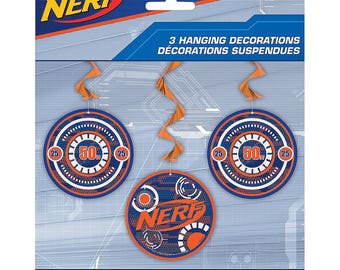 Nerf Party Hanging Decorations, 26 in, 3ct