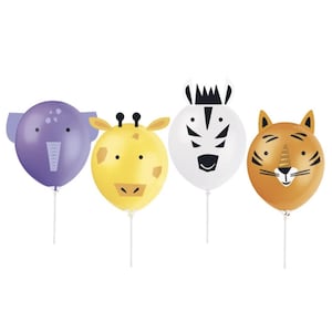 Make Your Own Animal Safari 12&quot; Latex Balloon Activity Kit, 4ct